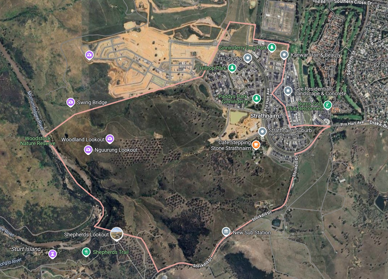 Strathnairn Aerial, ACT – Suburb Location