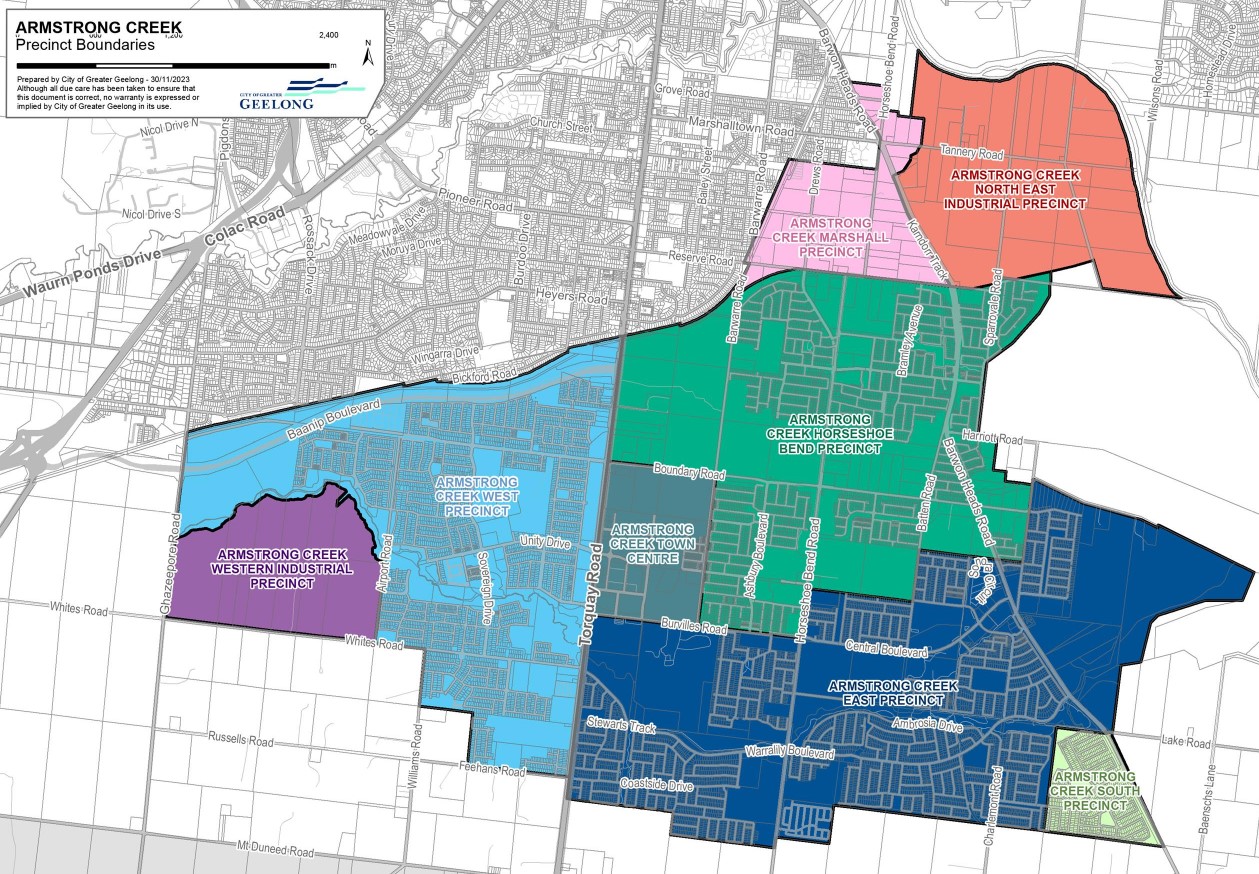 Arstrong Creek Precincts Map