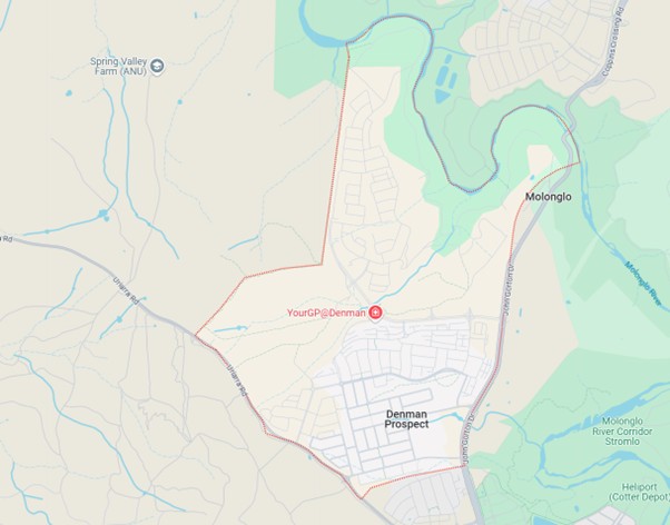 Denman Prospect, ACT - Suburb Location