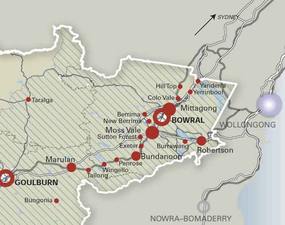 Moss Vale - Sydney–Canberra Corridor Regional Strategy 2008 - 2