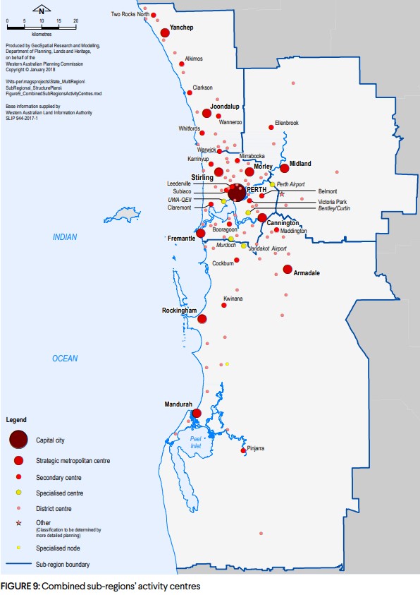 Sub-Regions activitiy centres