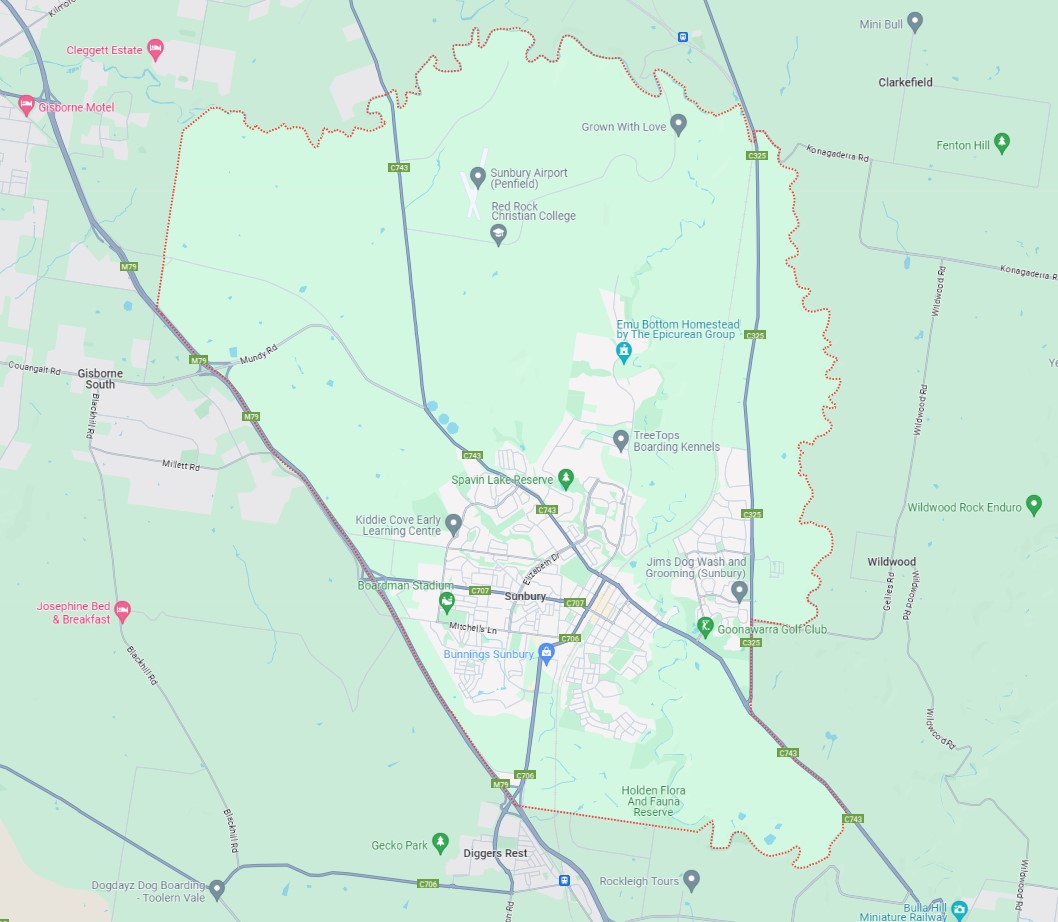 Sunbury, QLD – Local Government Areas