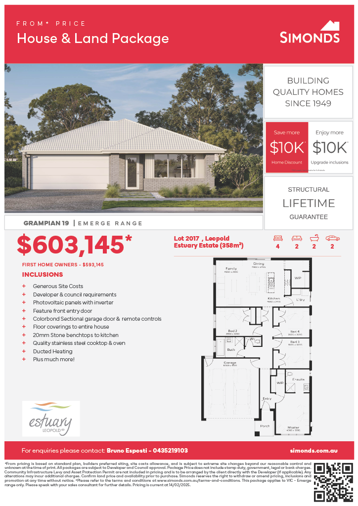 Estuary Estate - Leopold - Lot 2017 (Titling June 2025) Floorplan